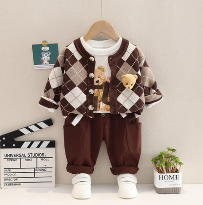 Conjunto Infantil Masculino 3 Peças Ursinho Loja Click Certo 