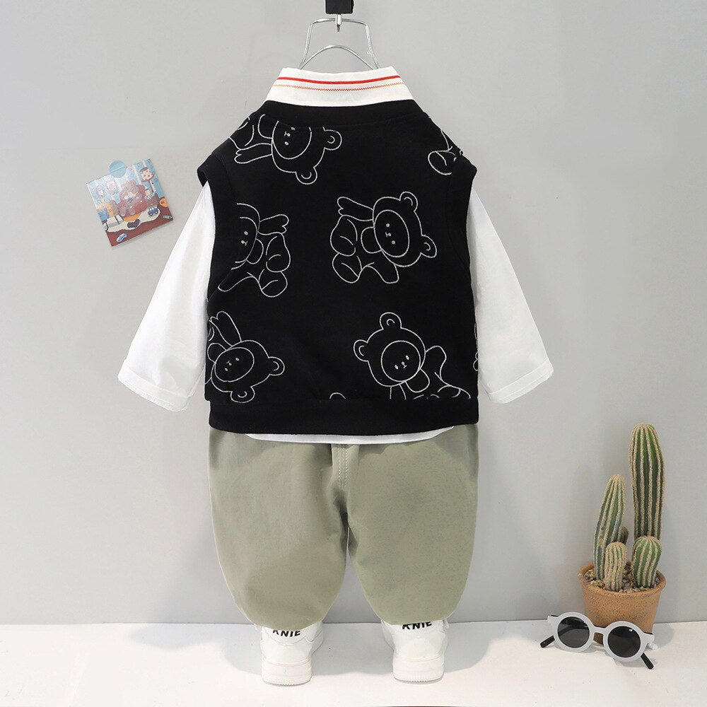 Conjunto Infantil Masculino 3 Peças Urso Loja Click Certo 