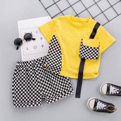 Conjunto Infantil Masculino Bolsinho Loja Click Certo Amarelo 1-2 Anos 