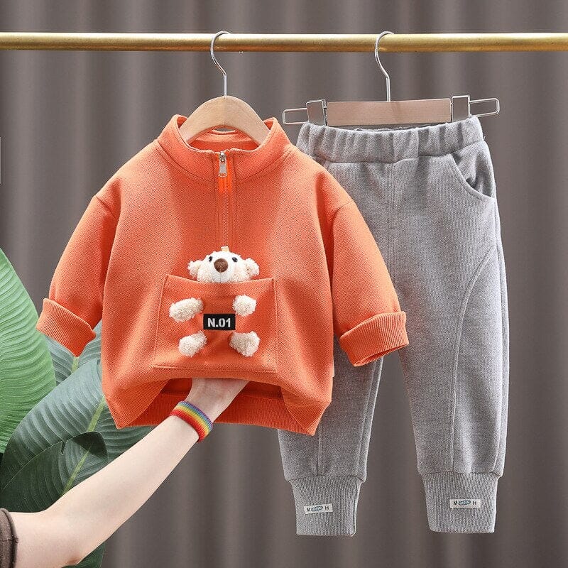 Conjunto Infantil Masculino Bolsinho Urso Loja Click Certo 