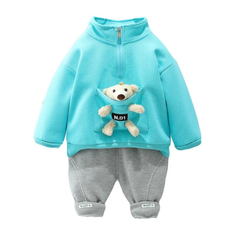 Conjunto Infantil Masculino Bolsinho Urso Loja Click Certo 