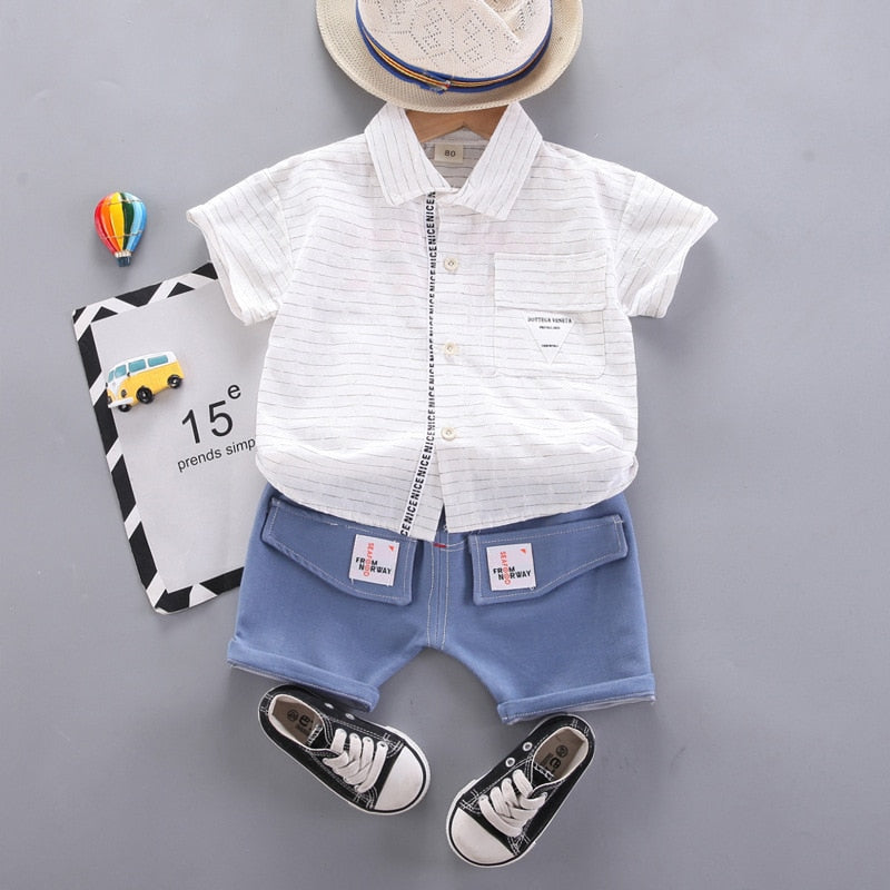 Conjunto Infantil Masculino Bolsinhos conjunto Loja Click Certo Branco 2-3 Anos 