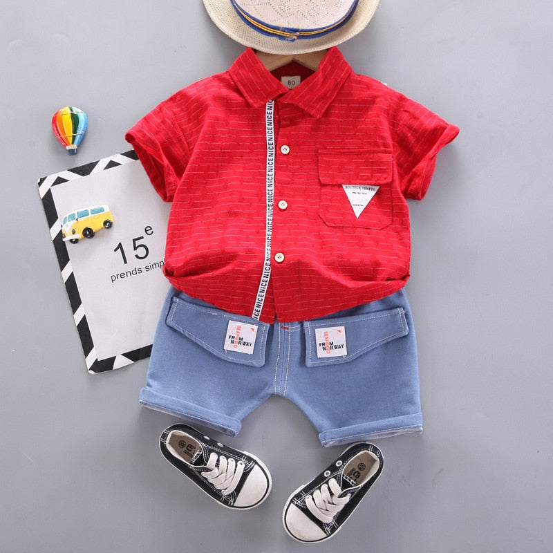 Conjunto Infantil Masculino Bolsinhos conjunto Loja Click Certo Vermelho 2-3 Anos 