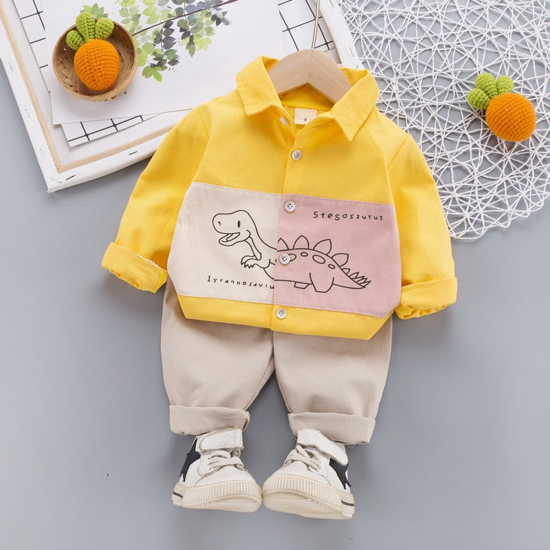 Conjunto Infantil Masculino Dinossauro conjunto Loja Click Certo Amarelo 6-12 Meses 