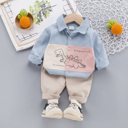 Conjunto Infantil Masculino Dinossauro conjunto Loja Click Certo Azul 6-12 Meses 