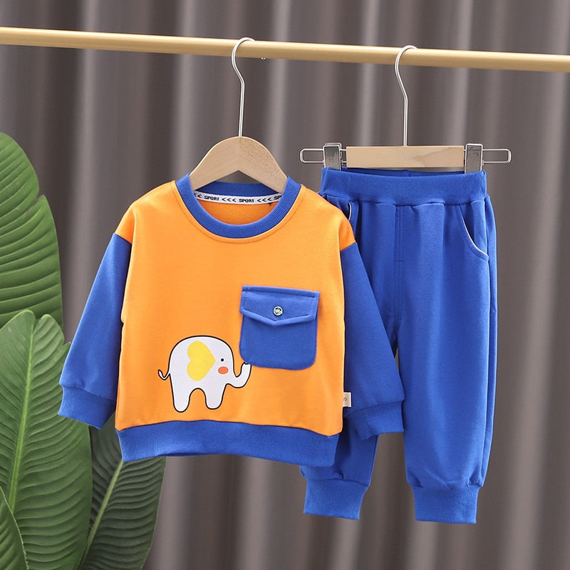 Conjunto Infantil Masculino Elefantinho conjunto Loja Click Certo Azul 6-12 Meses 