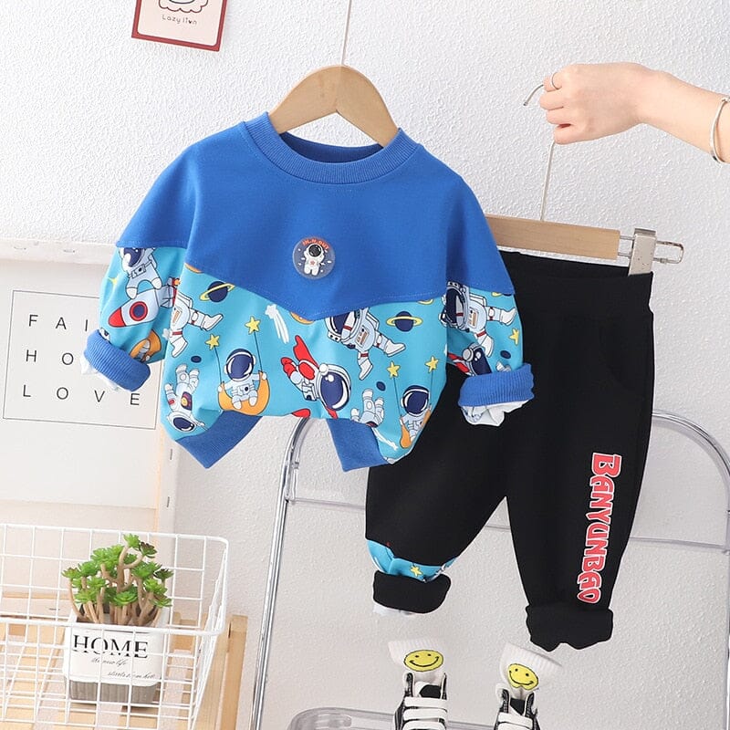 Conjunto Infantil Masculino Espaço Astronauta Loja Click Certo Azul 6-12 Meses 