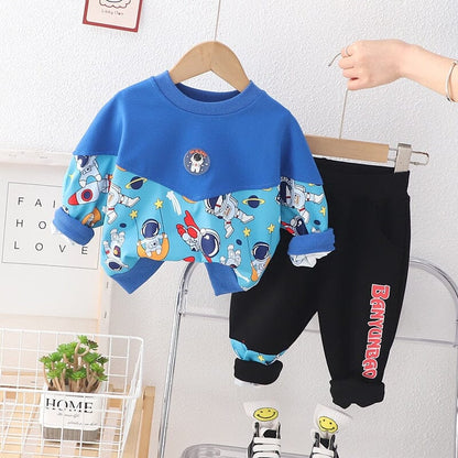 Conjunto Infantil Masculino Espaço Astronauta Loja Click Certo Azul 6-12 Meses 