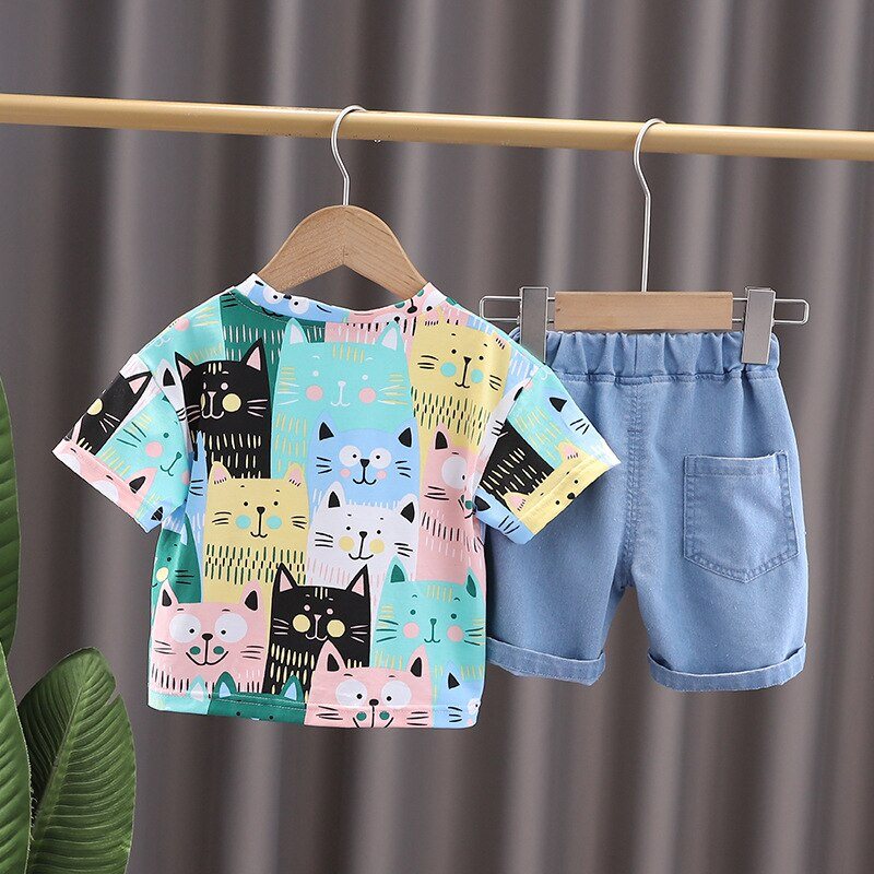 Conjunto Infantil Masculino Gatinhos conjunto Loja Click Certo 