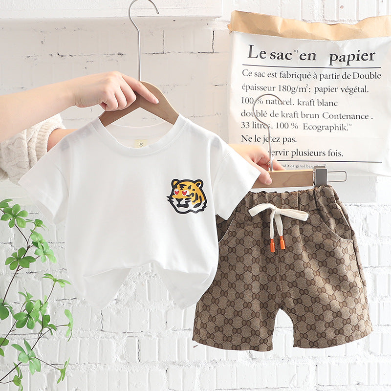 Conjunto Infantil Masculino G&D Tigre conjunto Loja Click Certo Branco 6-12 Meses 