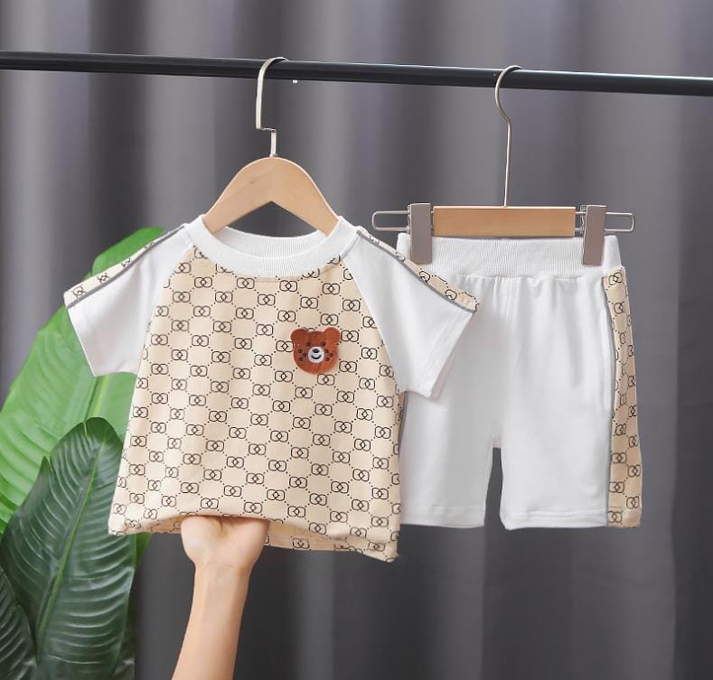 Conjunto Infantil Masculino G&D Urso Loja Click Certo Branco 6-9 Meses 