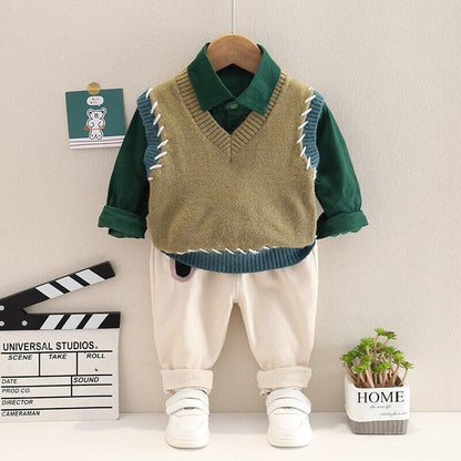 Conjunto Infantil Masculino Inverno Colete 3 Peças Loja Click Certo 