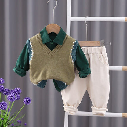 Conjunto Infantil Masculino Inverno Colete 3 Peças Loja Click Certo 