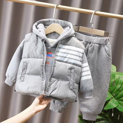 Conjunto Infantil Masculino Inverno Colete 3 Peças Loja Click Certo Cinza 12-18 Meses 