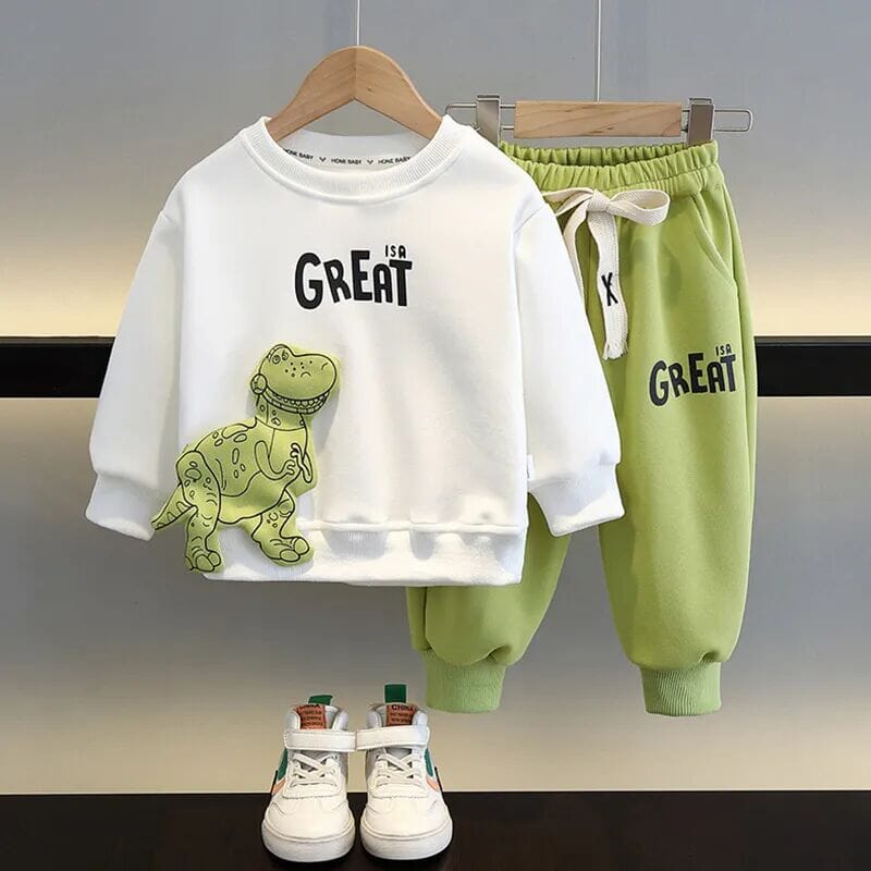 Conjunto Infantil Masculino Inverno Dinossauro Loja Click Certo Verde 6-12 Meses 