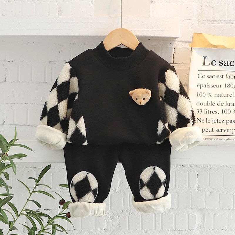 Conjunto Infantil Masculino Inverno Ursinho Loja Click Certo Preto 6-9 Meses 