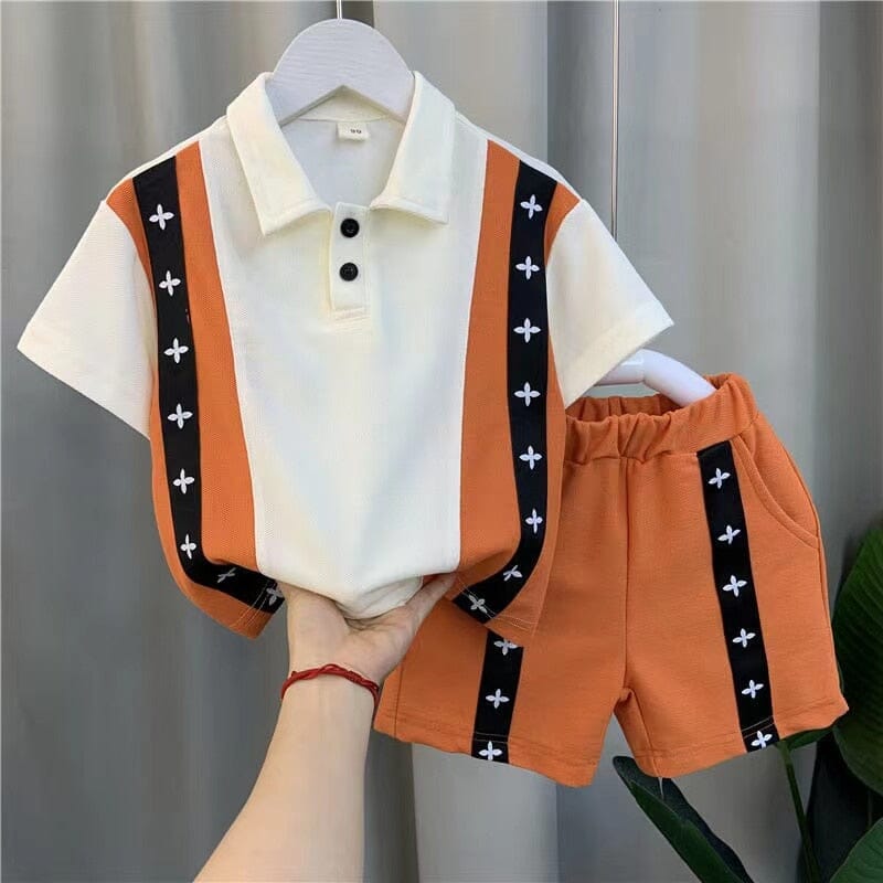 Conjunto Infantil Masculino Luxo Loja Click Certo Laranja 12-24 Meses 