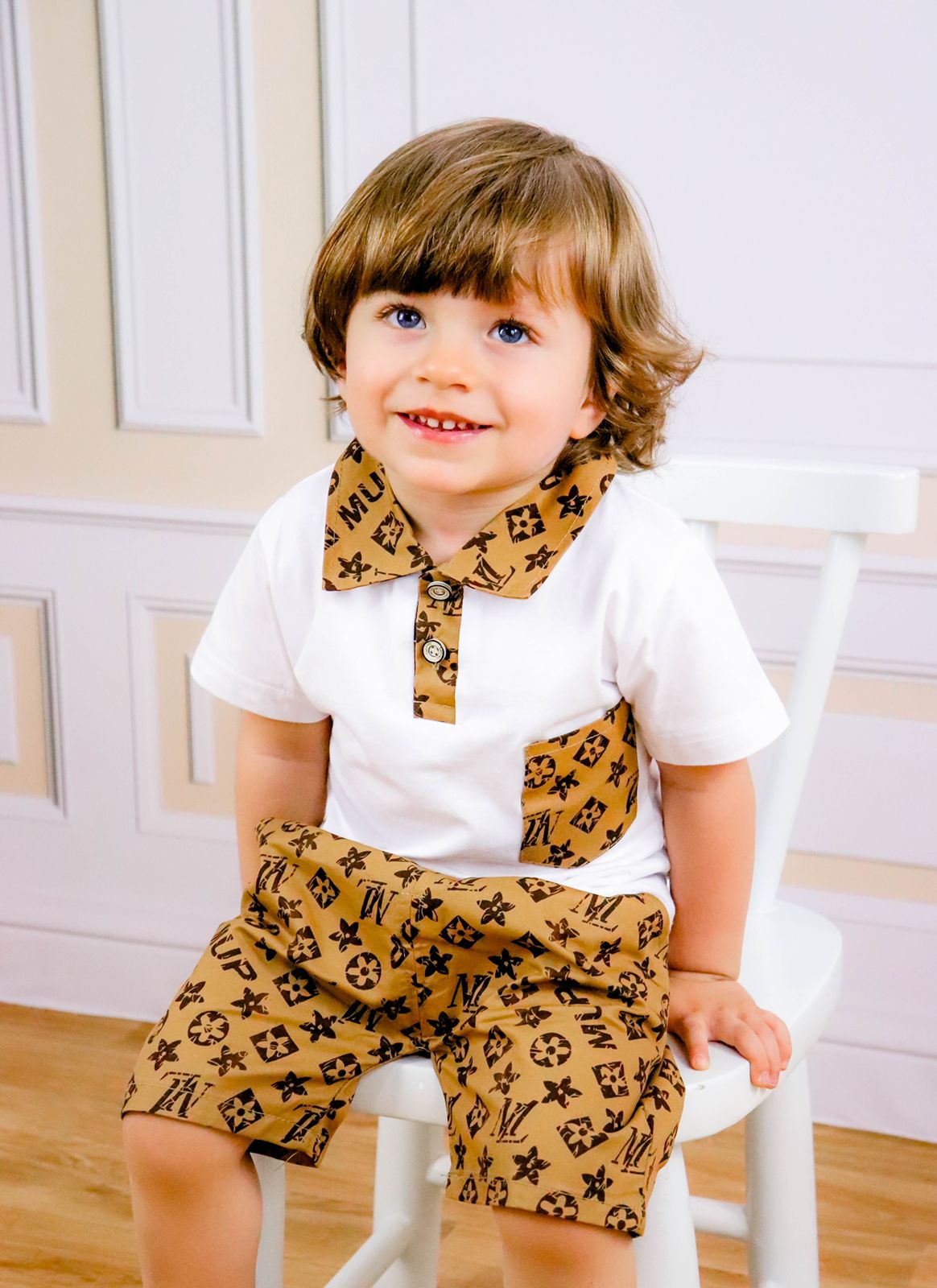 Conjunto Infantil Masculino LV Gola Polo Conjunto Loja Click Certo 