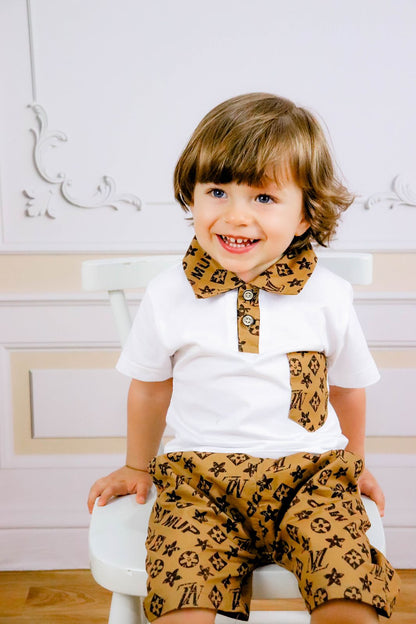 Conjunto Infantil Masculino LV Gola Polo Conjunto Loja Click Certo 