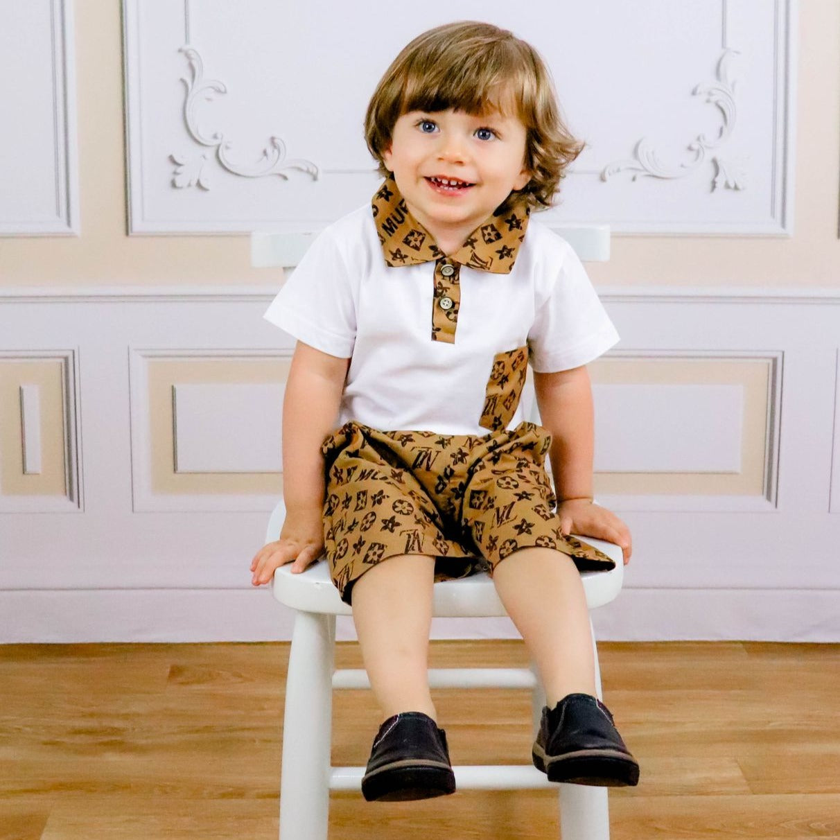 Conjunto Infantil Masculino LV Gola Polo Conjunto Loja Click Certo 