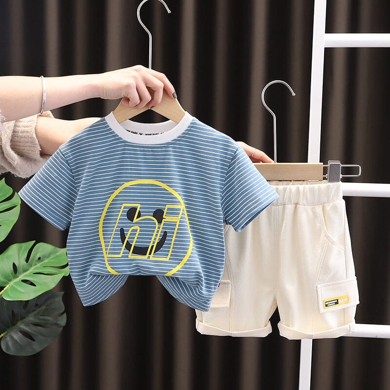 Conjunto Infantil Masculino "Oi" Loja Click Certo Azul 9-12 Meses 