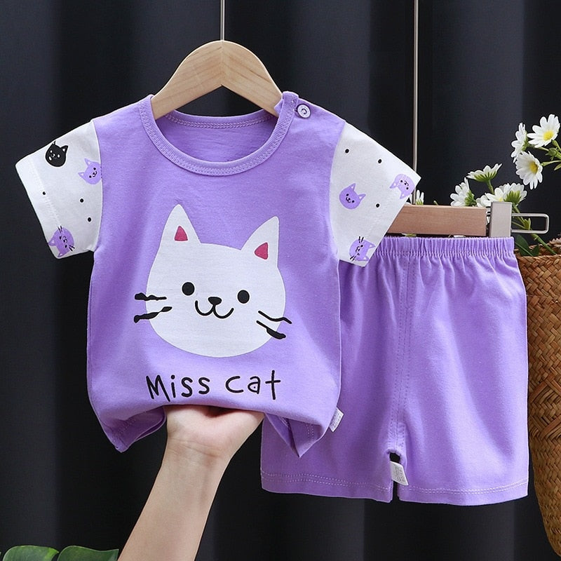 Conjunto Lilás Gatinho Conjunto Loja Click Certo Lilás 24-36 Meses 