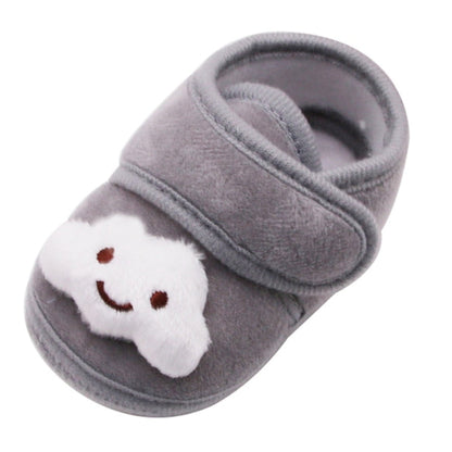 Pantufinha Baby Nuvem Pantufa Loja Click Certo Cinza 0-6 Meses - 11cm 