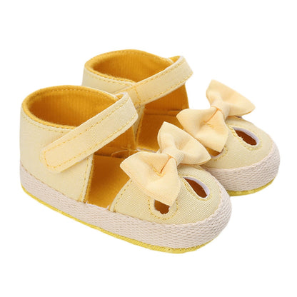 Sandália Velcro e Lacinho sandália Loja Click Certo Amarelo 0-6 Meses 11cm 