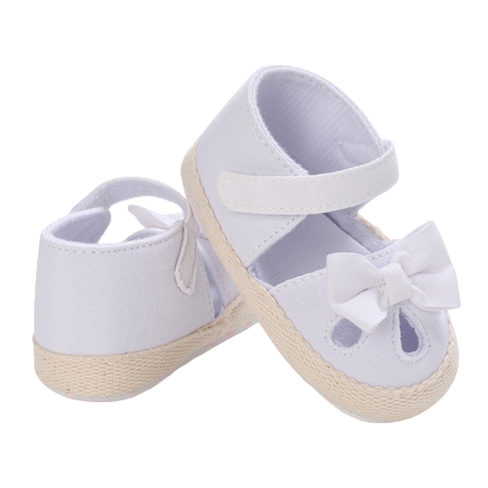 Sandália Velcro e Lacinho sandália Loja Click Certo Branco 0-6 Meses 11cm 