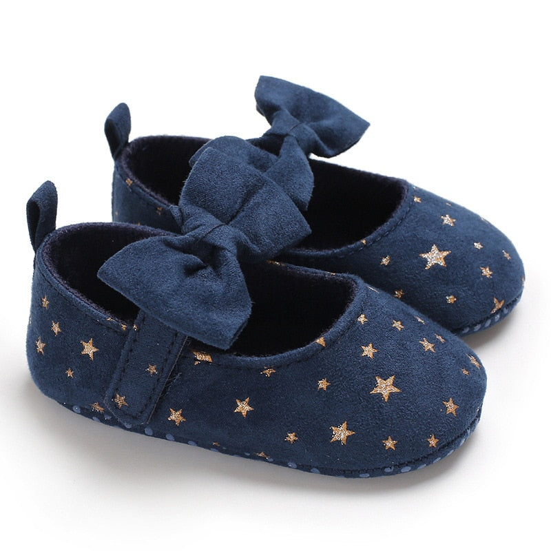 Sapatilha Estrelinhas sapatos Loja Click Certo Azul Escuro 0-6 meses 11cm 