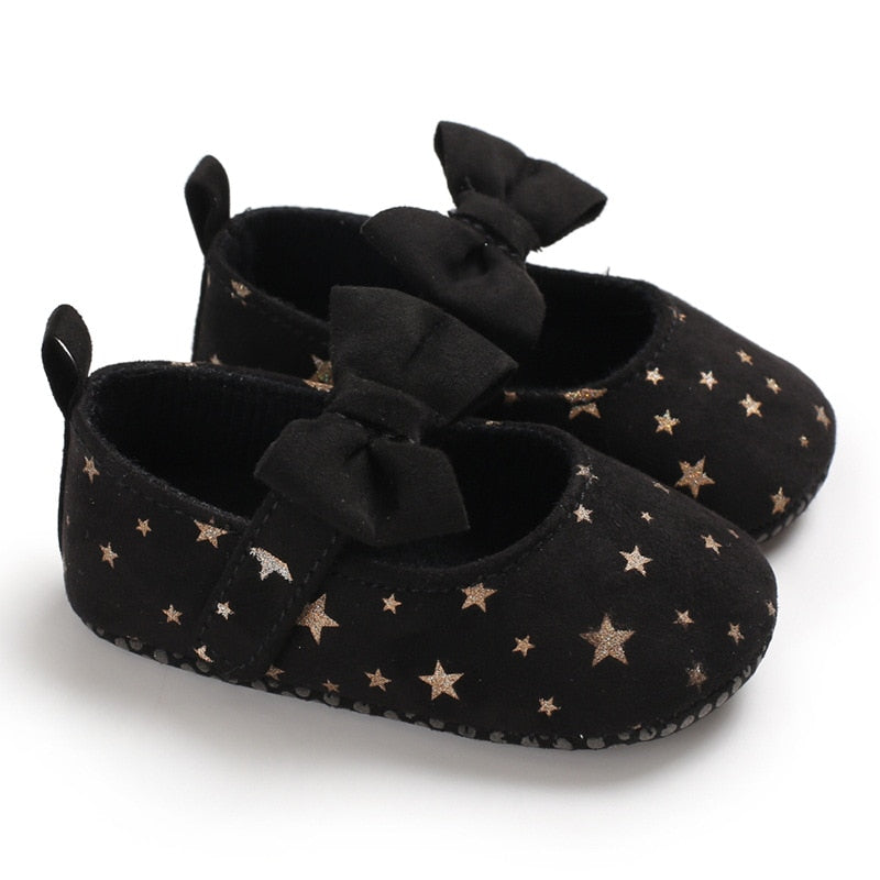 Sapatilha Estrelinhas sapatos Loja Click Certo Preto 0-6 meses 11cm 