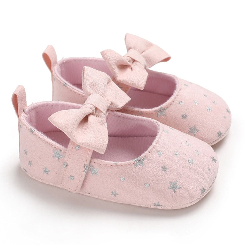 Sapatilha Estrelinhas sapatos Loja Click Certo Rosa 0-6 meses 11cm 