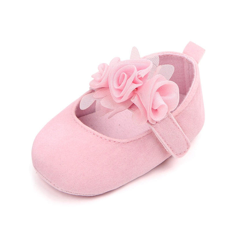 Sapatinho de Rosas sapatos Loja Click Certo Rosa 0-6 Meses 11cm 