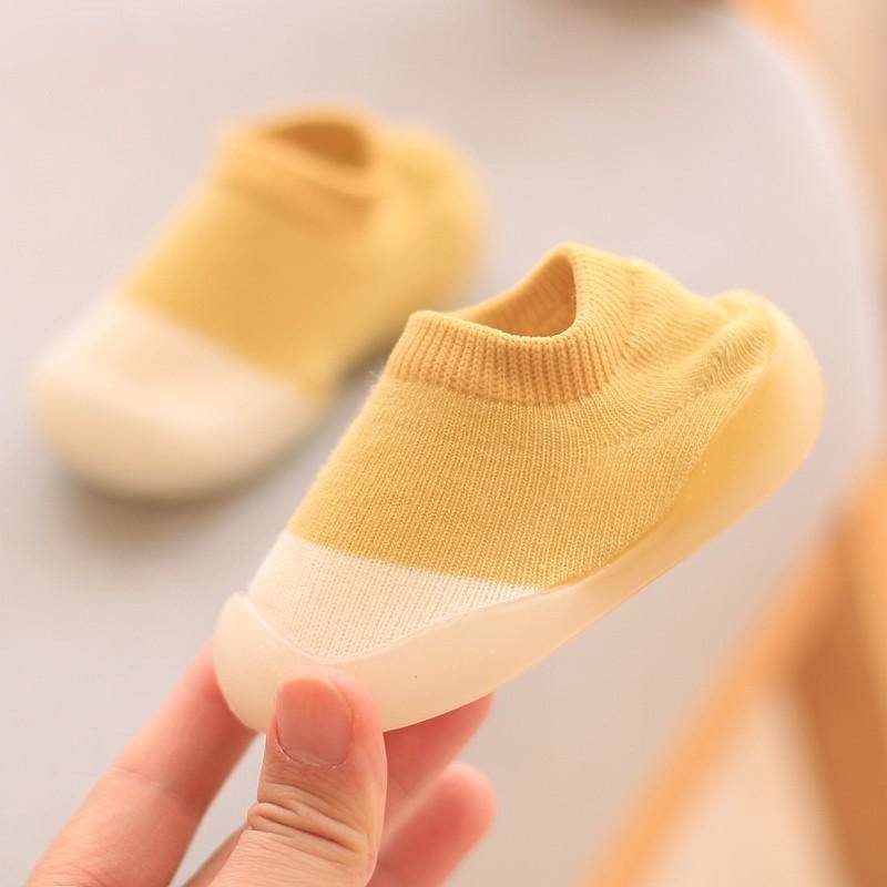 Sapato Meia Primeiros Passos Sapato Meia Loja Click Certo Amarelo 0-6 Meses Palminha 11.5cm 