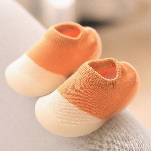 Sapato Meia Primeiros Passos Sapato Meia Loja Click Certo Laranja 0-6 Meses Palminha 11.5cm 