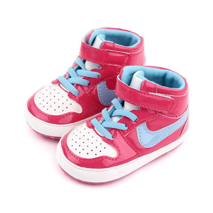 Tênis Boot Meninas Tênis Loja Click Certo Azul e Rosa 0-6 Meses 11cm 