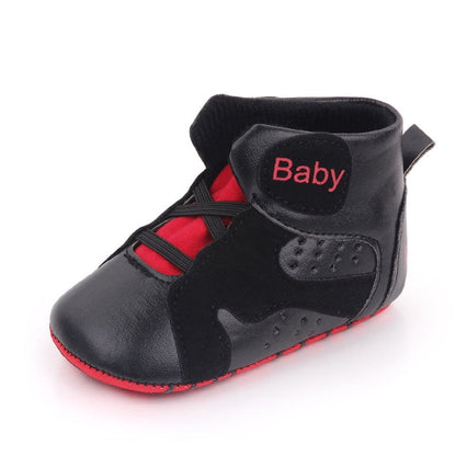 Tênis Botinha Tênis Loja Click Certo Preto com Vermelho 0-6 Meses 11cm 