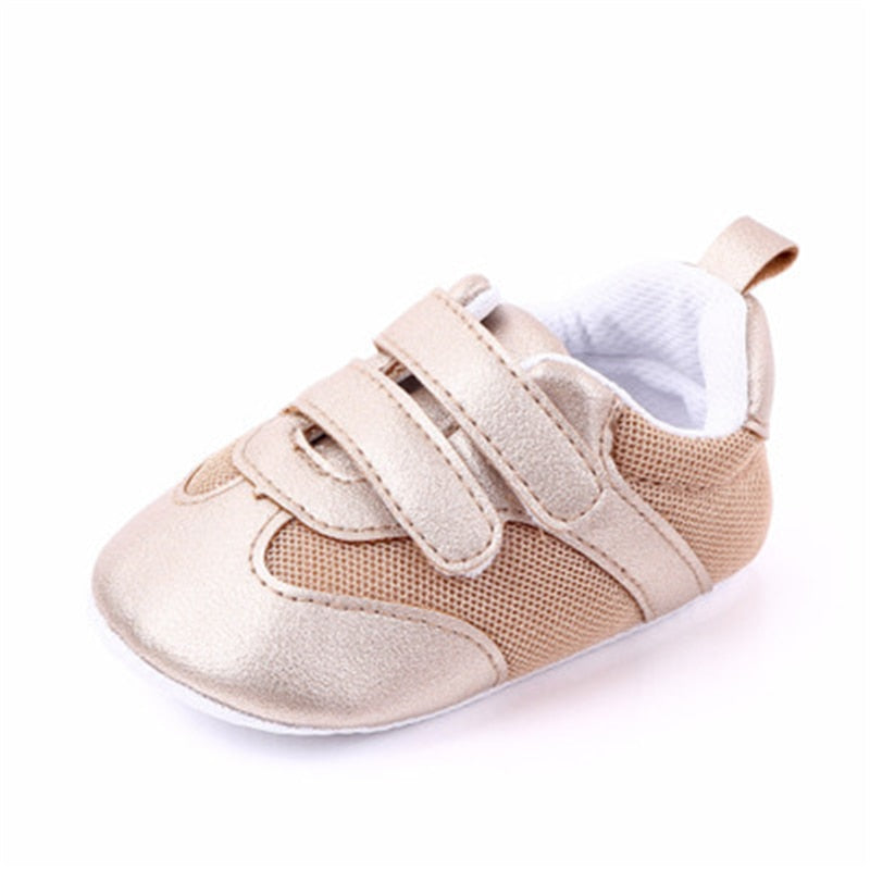 Tênis de Velcro Tênis Loja Click Certo Dourado 0-6 meses 11cm 