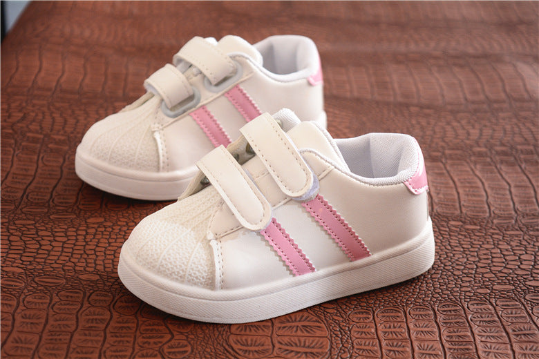 Tênis Infantil AD Velcro Duplo Loja Click Certo Rosa 8-12 Meses Palmilha 13cm 