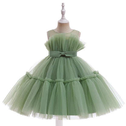 Vestido Infantil Arco Irís Laçinho Loja Click Certo 9-12 Meses Verde 