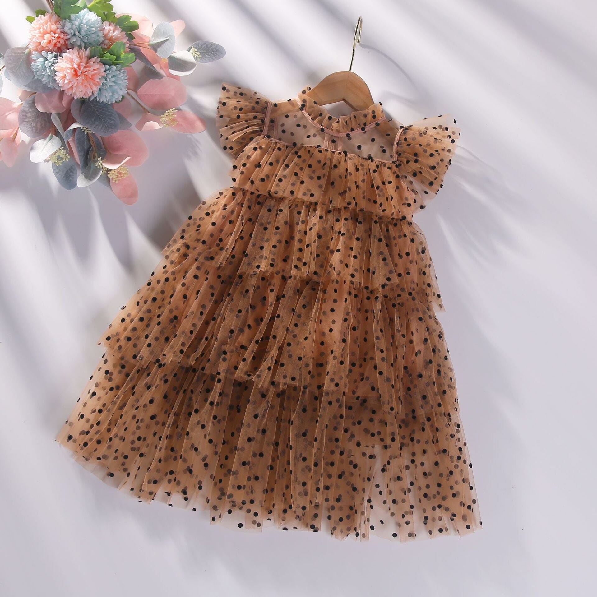 Vestido Infantil Babados Tule Loja Click Certo 