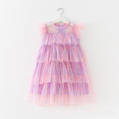 Vestido Infantil Babados Tule Loja Click Certo 